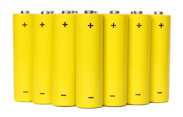 Stock image Group of yellow batteries.