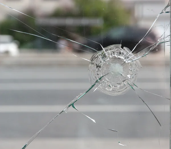 Crack in glass. — Stock Photo, Image
