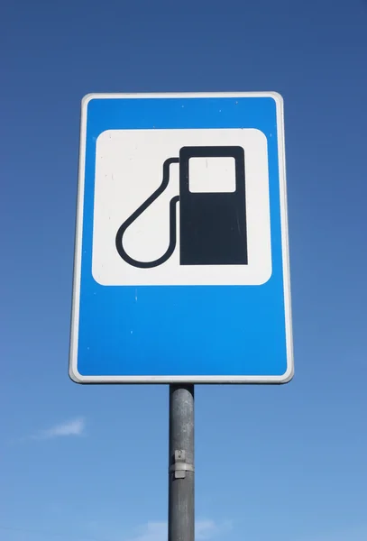 Znak stacji benzynowej benzyna. — Zdjęcie stockowe