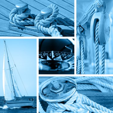 Boat and yacht collage clipart