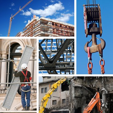 Construction industry collage clipart