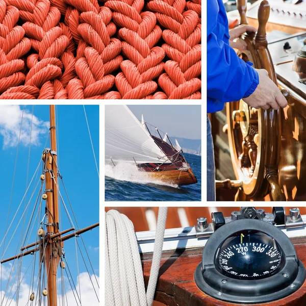 Collezione di barche e yacht — Foto Stock