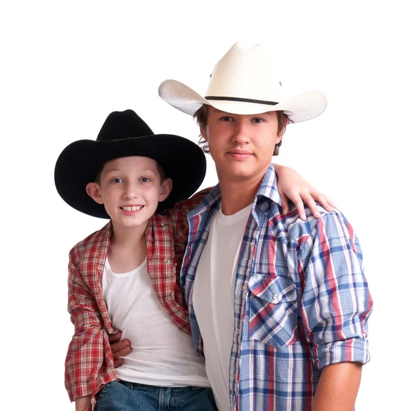 Cowboy farbror och brorson — Stockfoto