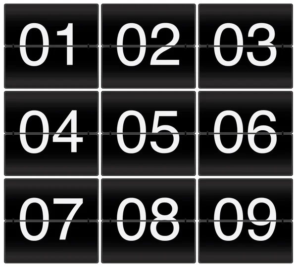 Números del marcador aleta uno a nueve — Archivo Imágenes Vectoriales