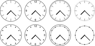 Wall clock. Vector illustration. clipart