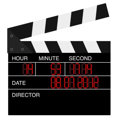 Open digital movie clapboard clipart