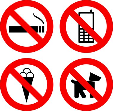 Not allowed signs clipart
