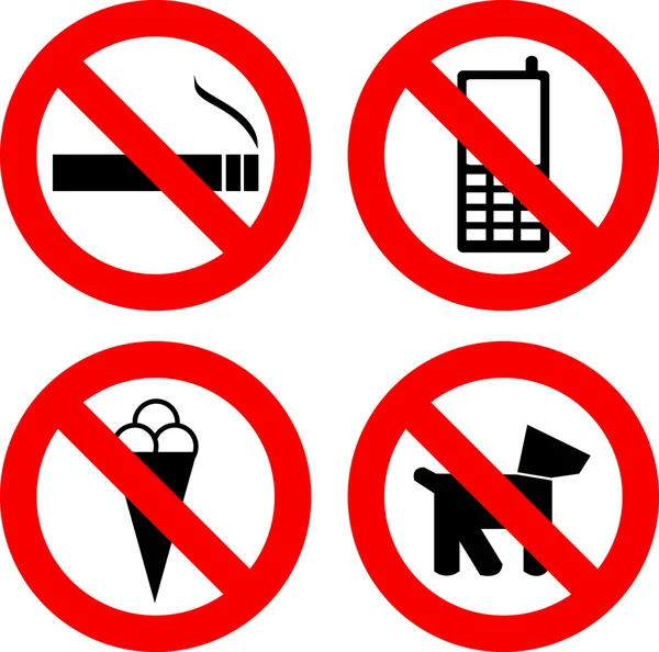 stock vector Not allowed signs