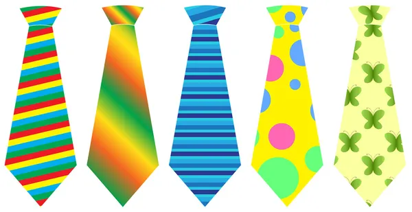 Набор галстуков, векторная иллюстрация — стоковый вектор