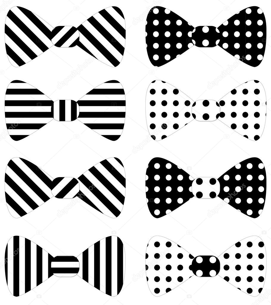 Set of black vector bow ties