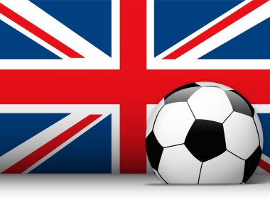 United Kingdom Soccer Ball with Flag Background clipart