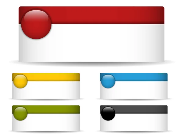 Bannières colorées avec espace vide et boutons brillants — Image vectorielle