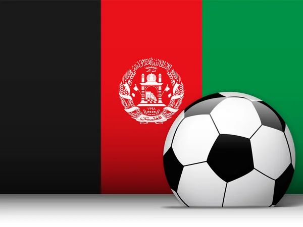 Μπάλα ποδοσφαίρου του Αφγανιστάν με σημαία φόντο — Διανυσματικό Αρχείο