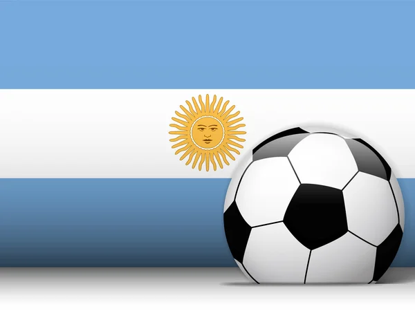 Balón de fútbol argentino con fondo de bandera — Vector de stock