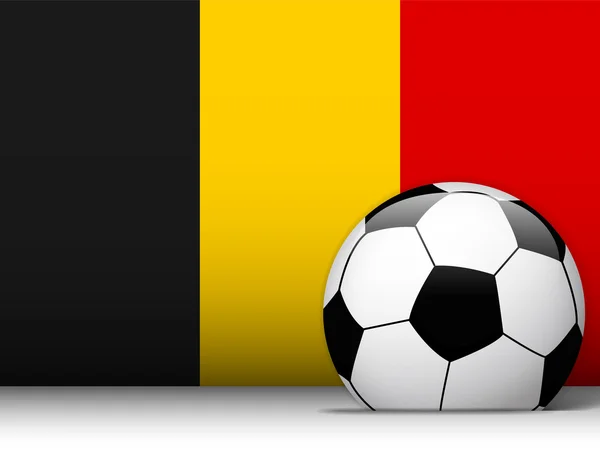 Bola de futebol da Bélgica com fundo de bandeira — Vetor de Stock
