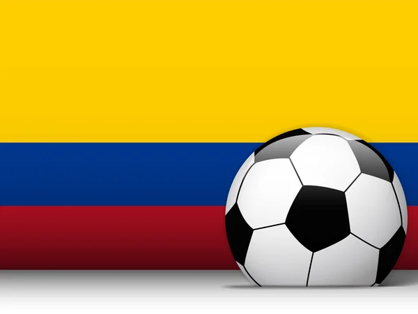 Balle de football Colombie avec fond de drapeau — Image vectorielle