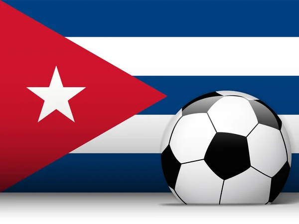 Cuba Soccer Ball with Flag Background — Stock Vector