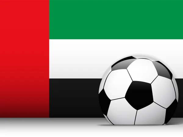 Футбольный мяч в Эмиратах на фоне флага — стоковый вектор