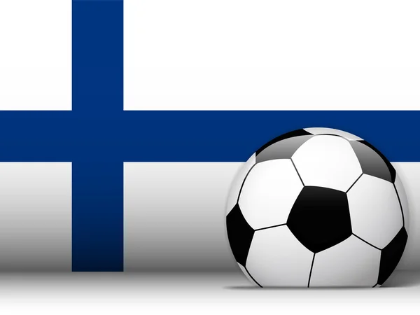 Voetbal Finland met vlag achtergrond — Stockvector