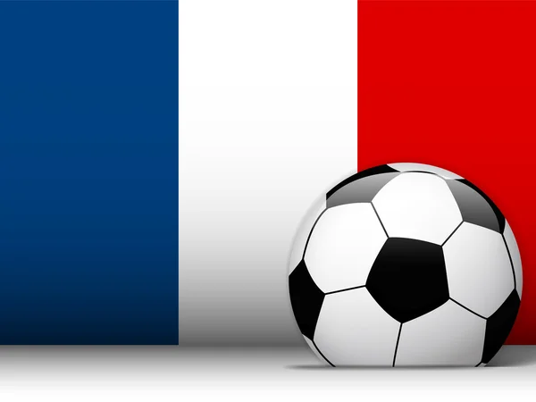 法国足球球与国旗背景 — 图库矢量图片