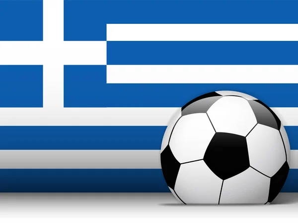 stock vector Greece Soccer Ball with Flag Background