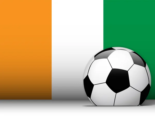 บอลฟุตบอลไอร์แลนด์ที่มีพื้นหลังธง — ภาพเวกเตอร์สต็อก