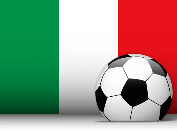 Ballon de football italien avec fond de drapeau — Image vectorielle
