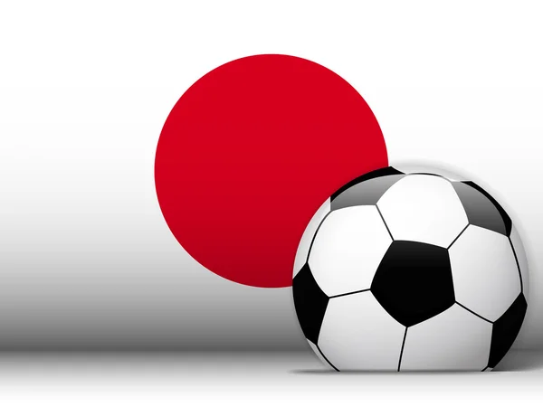 ลูกฟุตบอลญี่ปุ่นที่มีพื้นหลังธง — ภาพเวกเตอร์สต็อก