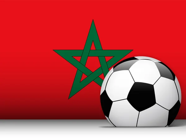 Marocko fotboll med flagga bakgrund — Stock vektor