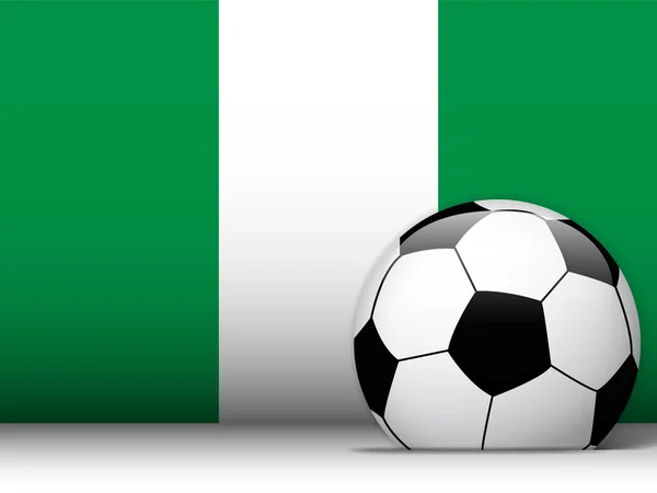 Ballon de football Nigéria avec fond de drapeau — Image vectorielle