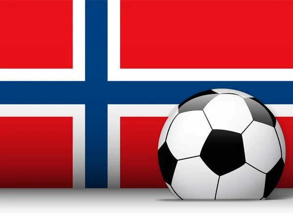 Ballon de football norvégien avec fond de drapeau — Image vectorielle