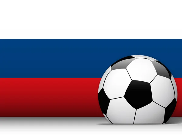 旗の背景を持つロシア サッカー ボール — ストックベクタ