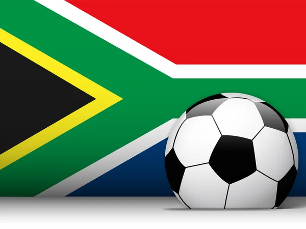 South Africa Soccer Ball with Flag Background — Stock Vector
