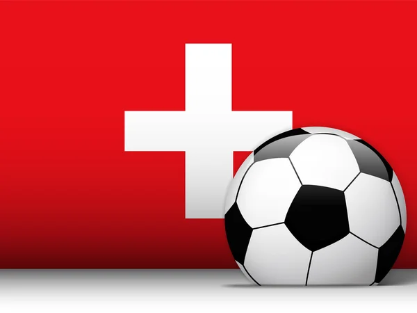 Switzerland Soccer Ball with Flag Background — Stock Vector