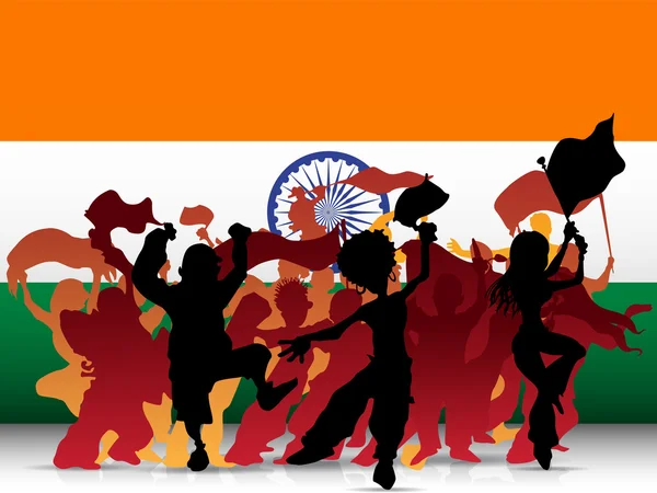 インドのスポーツ ファン群衆フラグ — ストックベクタ
