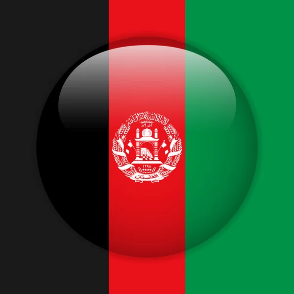 Afganistán Bandera botón brillante — Vector de stock