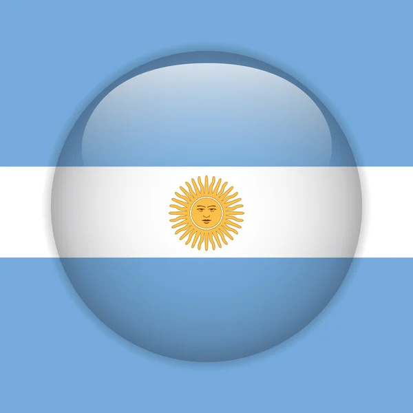 Argentina Bandera botón brillante — Vector de stock