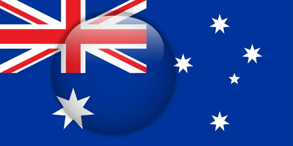 Australien Flagge Hochglanz-Knopf — Stockvektor