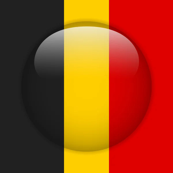 ベルギーの旗の光沢のあるボタン — ストックベクタ