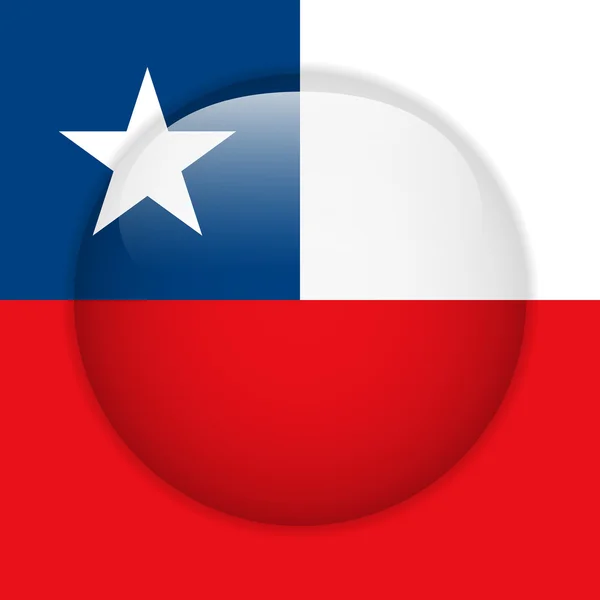 Блестящая кнопка флага Чили — стоковый вектор