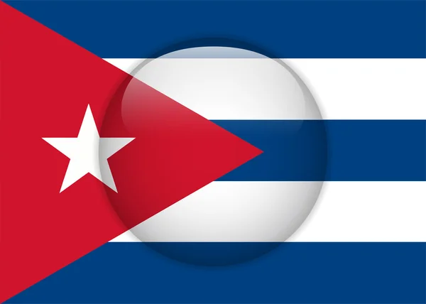 Cuba Drapeau bouton brillant — Image vectorielle