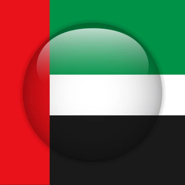 Emirate Flagge Hochglanz-Knopf — Stockvektor