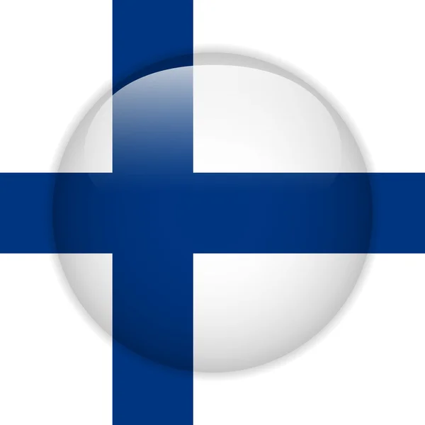 Finland vlag glanzende knop — Stockvector