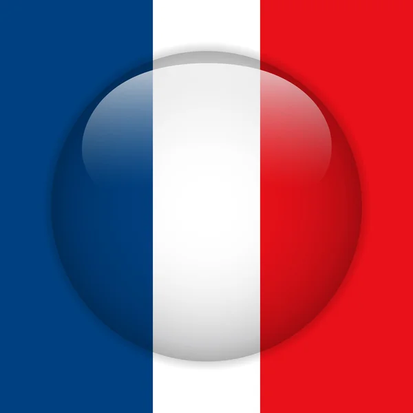 Fransa bayrağı parlak düğme — Stok Vektör