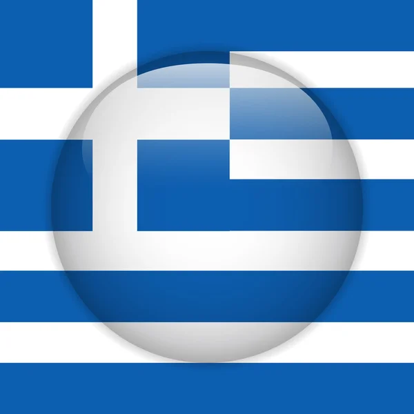 Görögország lobogója fényes gomb — Stock Vector
