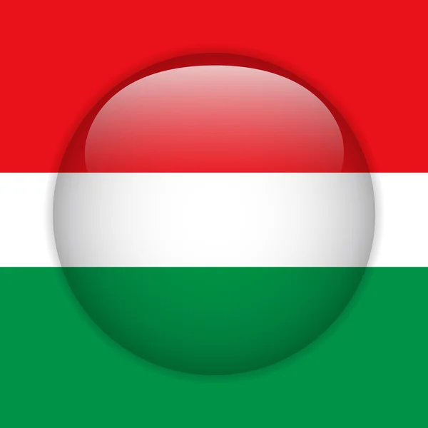 Macaristan bayrağı parlak düğme — Stok Vektör