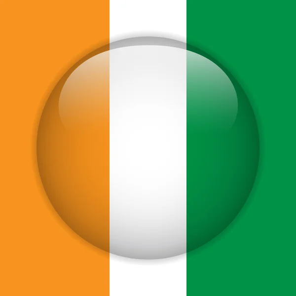 Ierland vlag glanzende knop — Stockvector