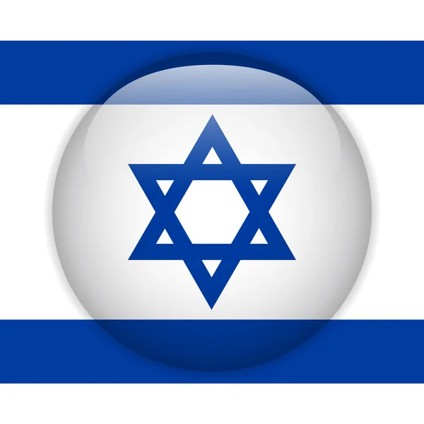 Israel Flag Glossy Button — Stock Vector