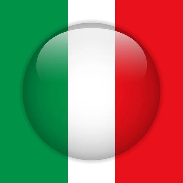 Italien Flagge glänzend Knopf — Stockvektor