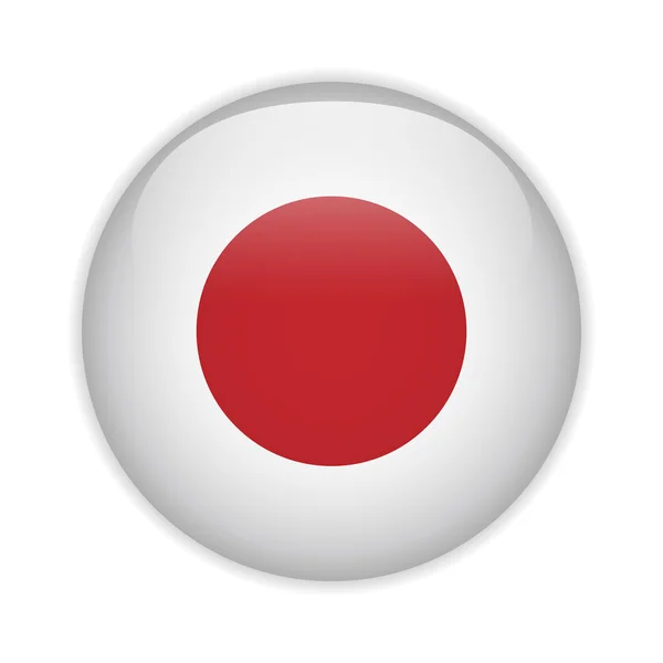 Japan Flag Glossy Button — Stock Vector
